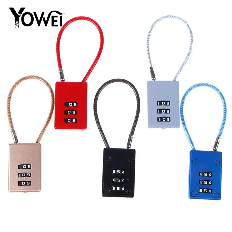 HSS Head Hard To Break Wire Rope Password Code Lock Backpack Trolley Case Pen Bag Padlock Drop Shipping Upgrade Lock