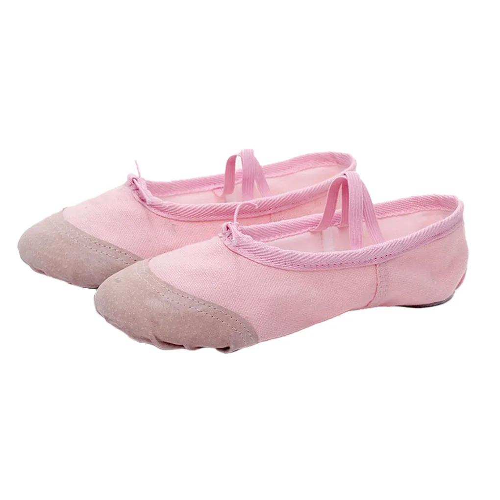 Children Ballet Dancing Practise Shoe Elasitc No Tie Slippers Adult Pointe Gymnastics Dance Shoe