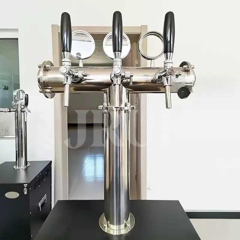 Bar Beer Column Customized T-Shaped Bronze Beer Tower 3-Line Beer Column