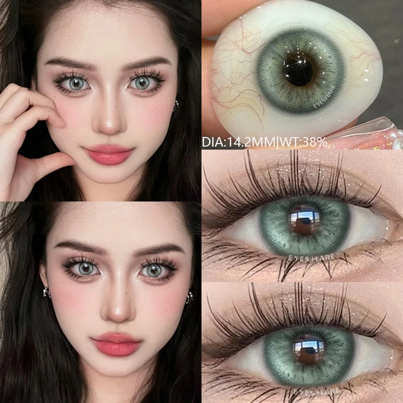 AMARA 1Pair Color Contact Lenses for Eyes Blue Soft Colored Contact Lens Natural Contact Lenses Eye Cosmetic Blue Color Lens