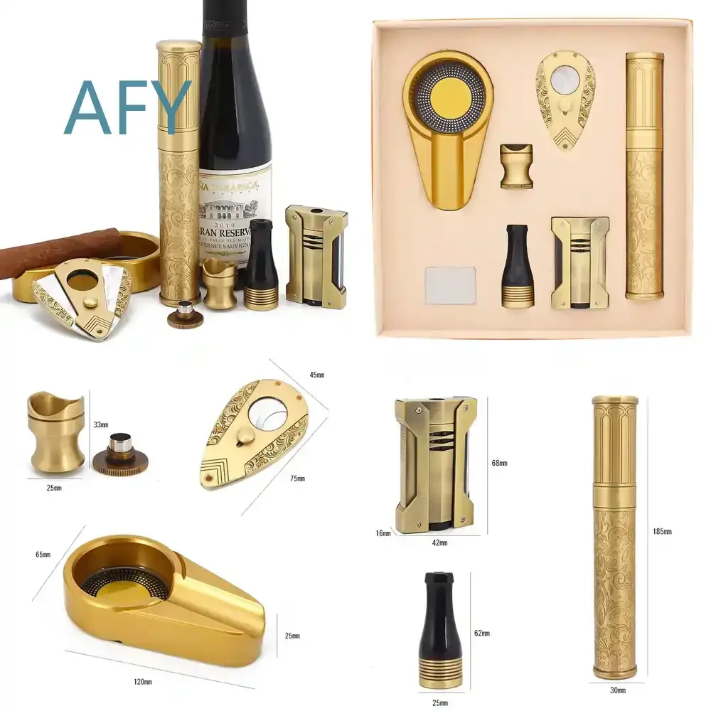 Premium Multi Function Cigar Accessories Set with Lighter and Ashtray for Professional Office Use