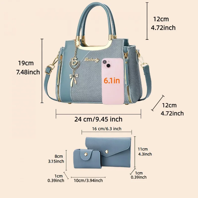 Elegant Women's Handbag Set, Multi-Color Messenger Bags, Casual PU Material, Perfect for All Seasons, Ideal Gift for Mothers Day - view 2