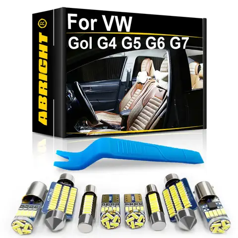 ABRIGHT Car LED Interior Light Canbus For Volkswagen VW Gol G4 G5 G6 G7 Accessories Auto Indoor Map Dome Trunk License Plate Kit