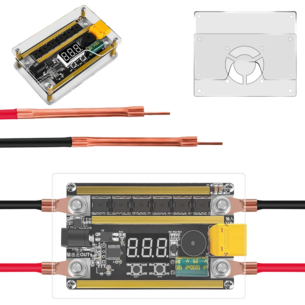 GX591 DIY Spot Welder Set Support Welding 0.1mm-0.2mm Nickel Sheet 12V Spot Welder Control Board 18650 Battery Spot Welding Tool