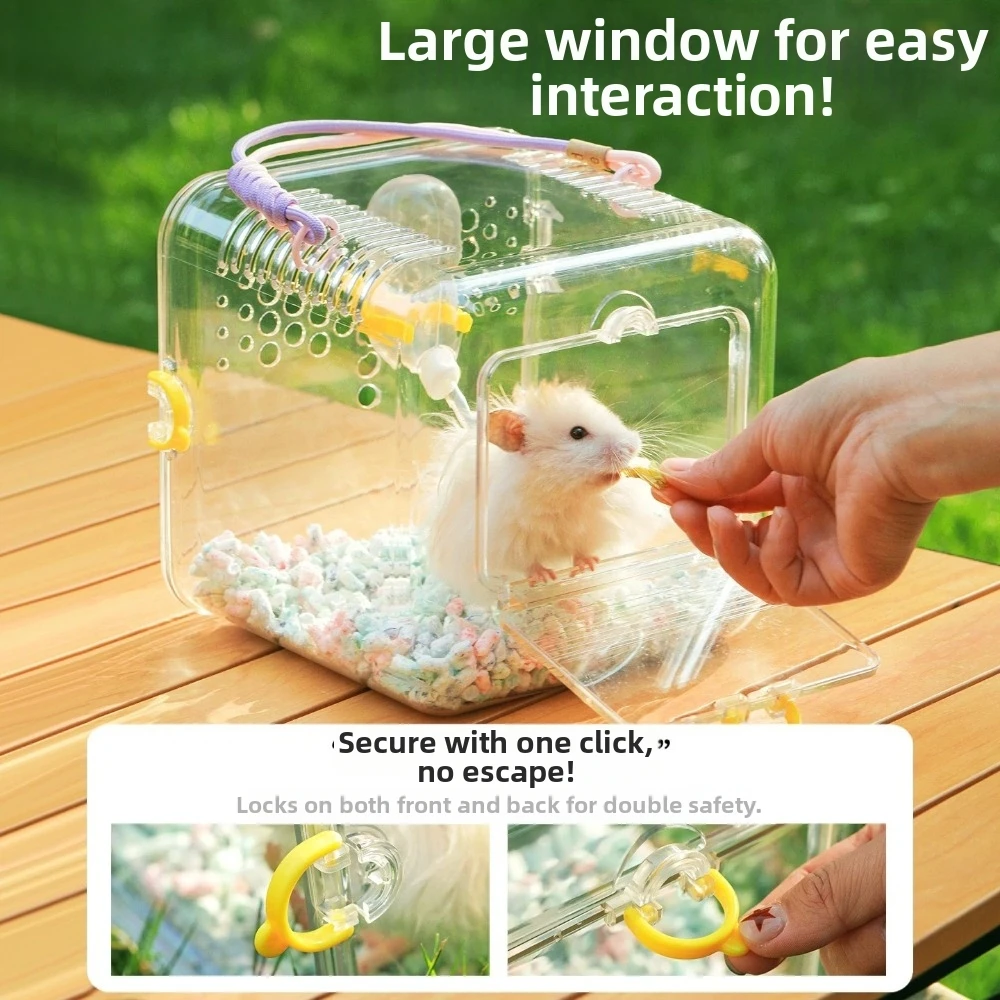 New Clear Bird Carrier Cage PET Lightweight Transport Case Ventilated Secure Closure Hamster Carry Box Pet Travel