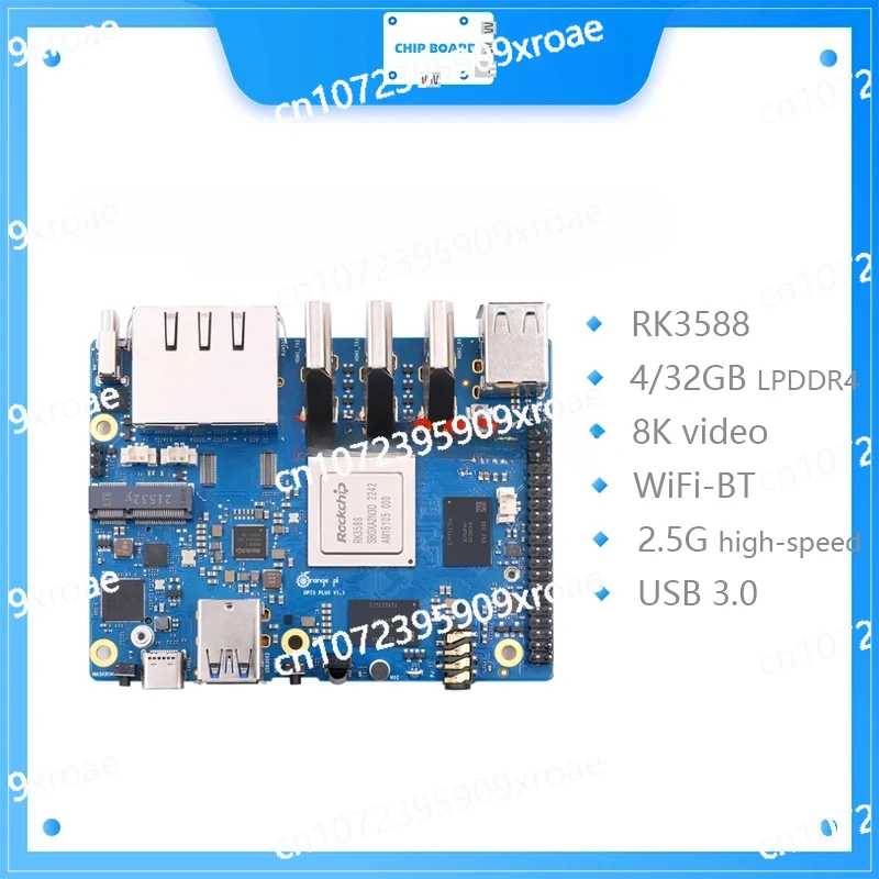 5 Plus 32GB RAM Single Board Computer RK3588 PCIE Module External Wifi6.0+BT5.0 SSD Orange Pi5 Plus Run Android Debian