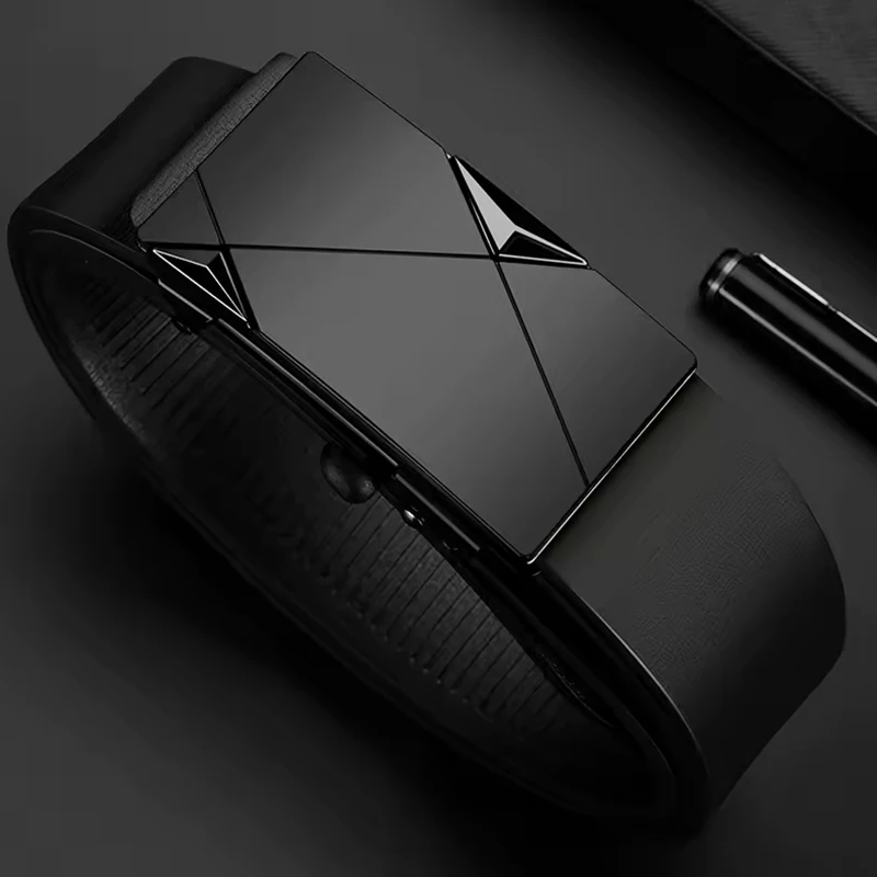 موضة جديدة الأعمال الترفيه حزام رجالي حقيقية فاخرة العلامة التجارية التلقائي مشبك حزام السقاطة زوج مع السراويل الجينز ، للهدايا المثالية