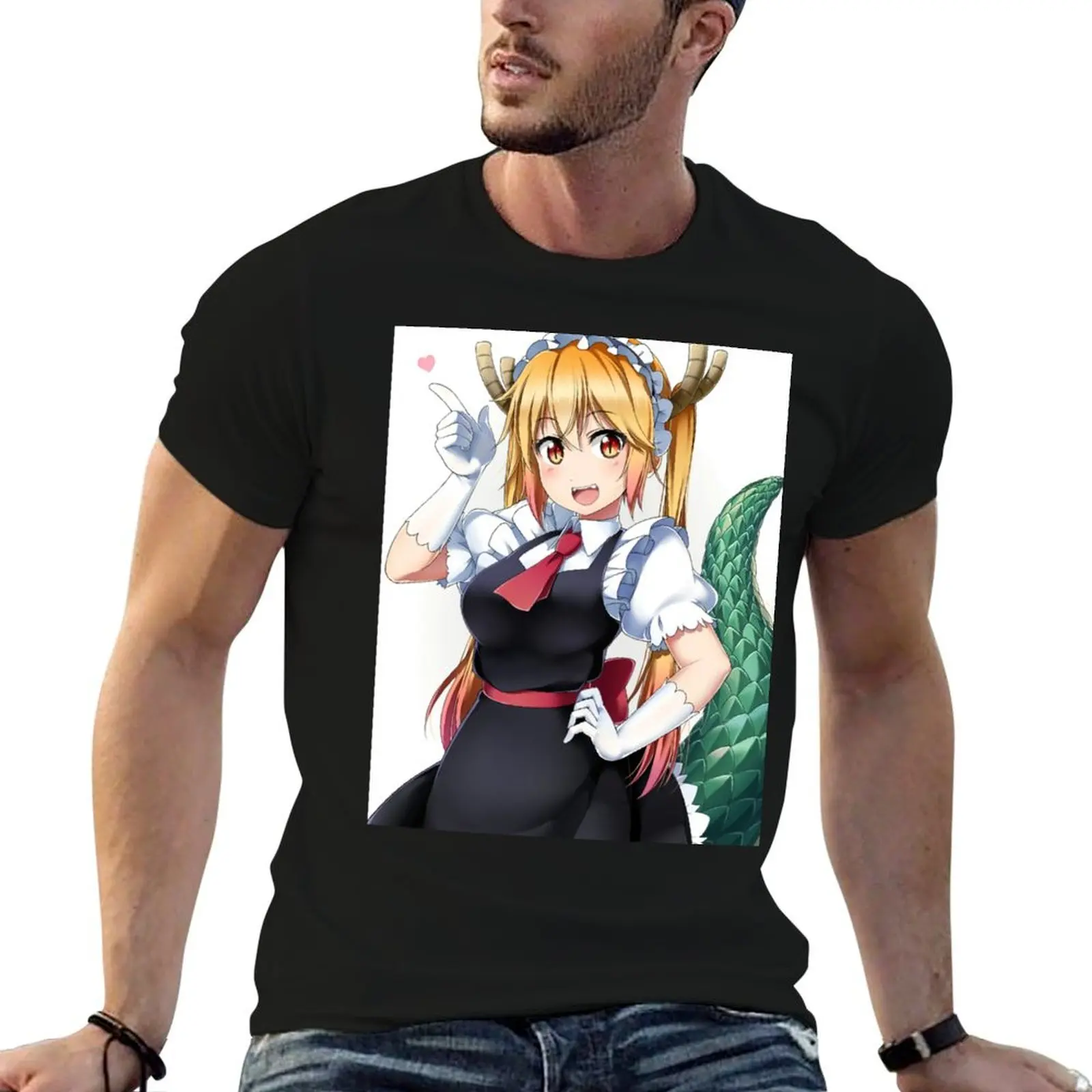 

Tohru Miss Kobayashi Dragon Maid Artwork For Otaku T-Shirt blue archive essential t shirt oversized t shirts for men