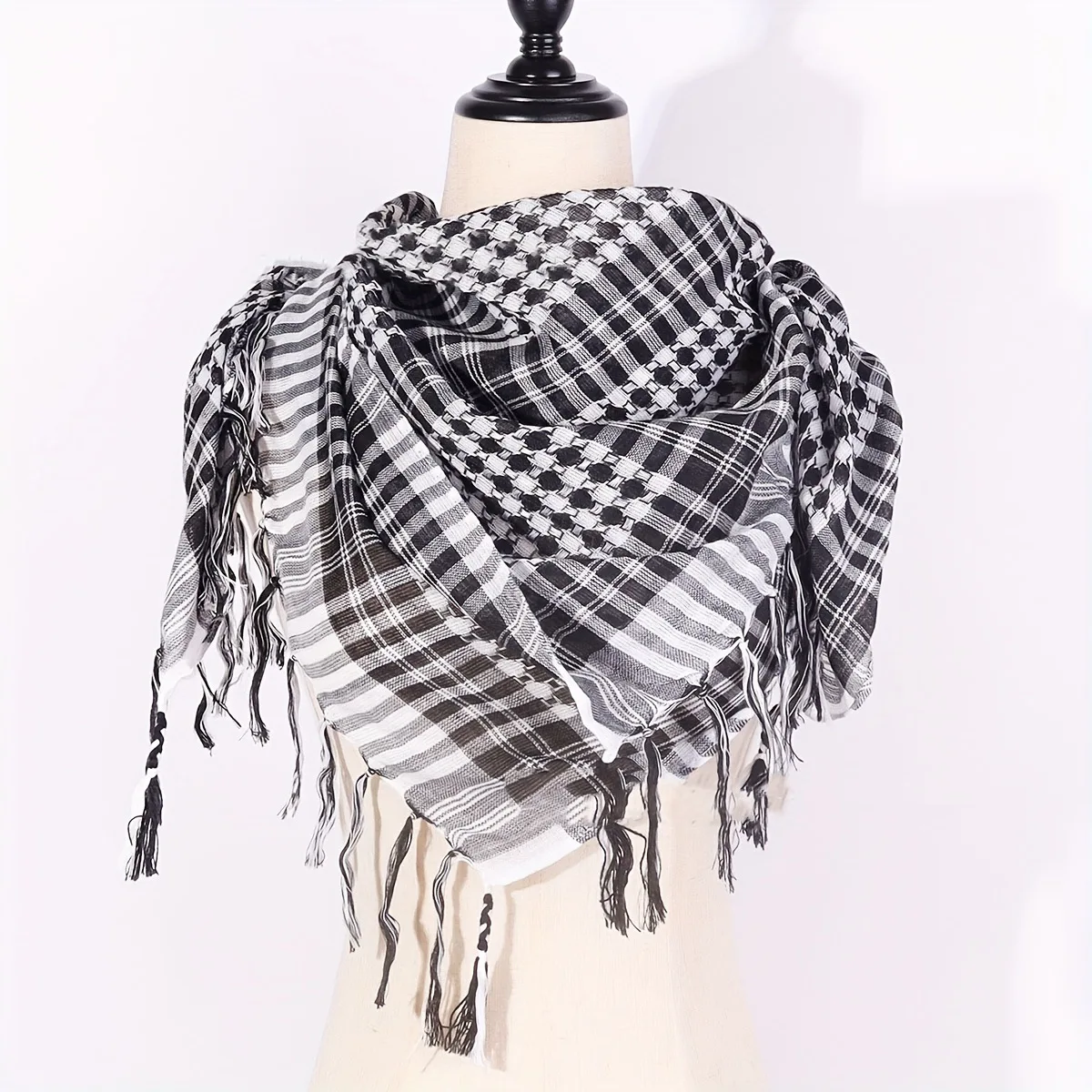 Shemagh Scarf Keffiyeh Cycling Palestinian Tactical Desert Tassel Breathable Multi-purpose Hiking Arab Headscarf Eid Head Wrap