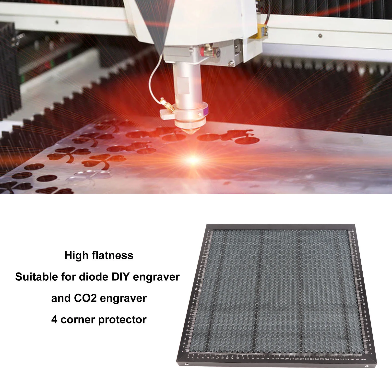 Black Laser Working Table Beehive Panel Robust All Metal Structure Laser Cutting Working Bed Platform