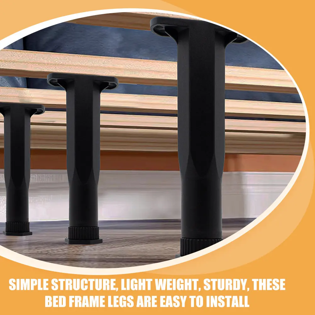8Pcs Adjustable Furniture Legs PP Material Heavy Duty Bed Leg Replacement Set Smooth Surface Easy Install for Tables Chairs