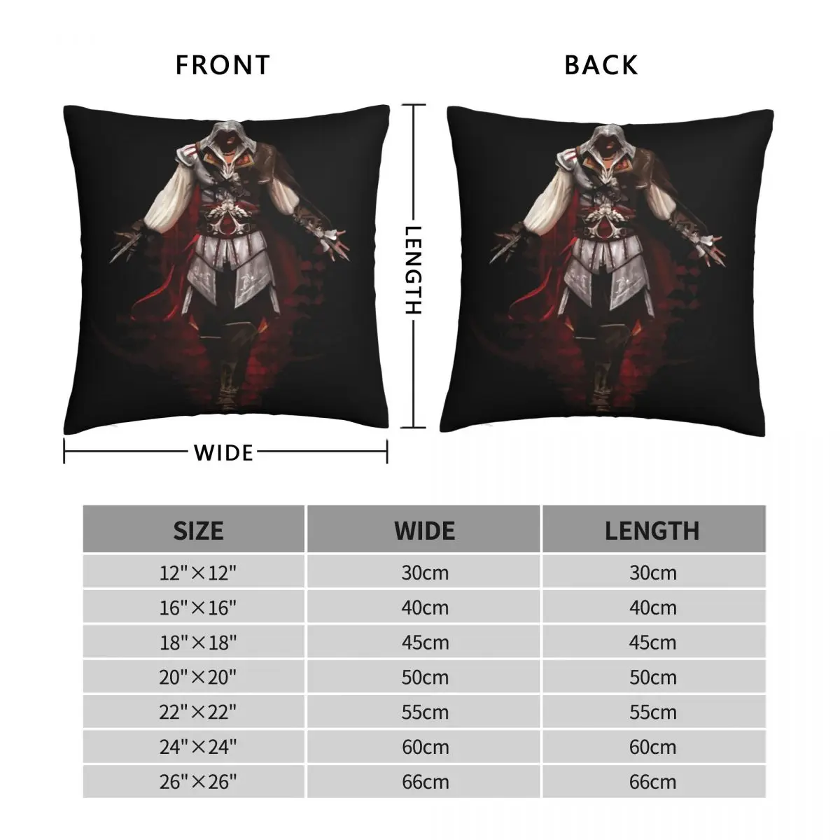 Ezio Assassins Creed Square Pillowcase Polyester Linen Velvet Pattern Zip Decor Pillow Case Home Cushion Cover