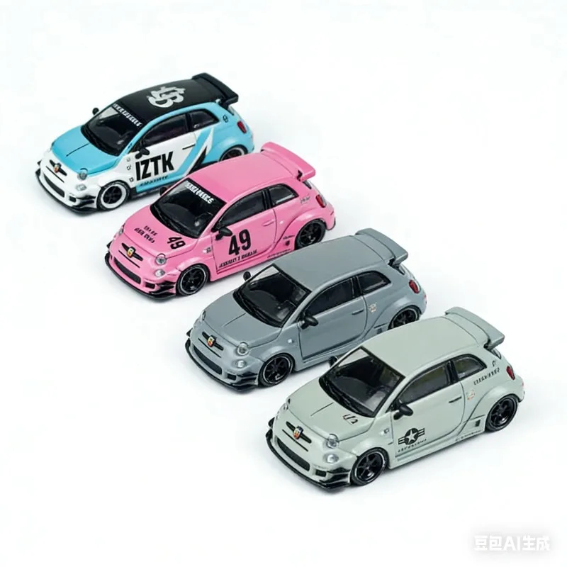 

MINI GT 1:64 Fiat ABARTH LB Abbas 595 Pink 49 # Wide body Modified Alloy Car Model Collection Enthusiast Desktop Ornament