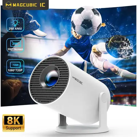 Projetor MAGCUBIC HY300 PRO 8K Android 14 Dual Wifi6 290ANSI Allwinner H726 BT5.4 1080P 1280*720P Projetor Home Cinema ao ar livre