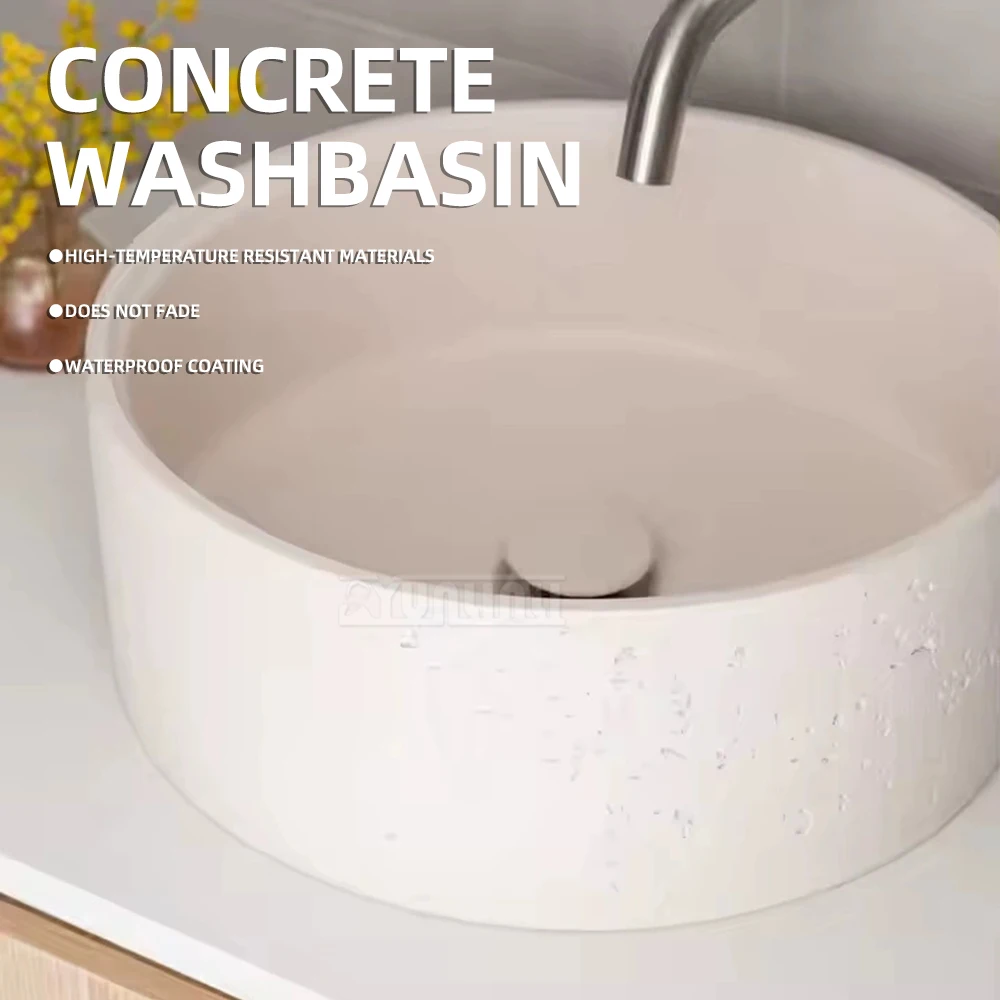 Colorful Countertop Sink,Concrete Bathroom Sink,  Industrial-Style Design, Cement Sink, for Home Use