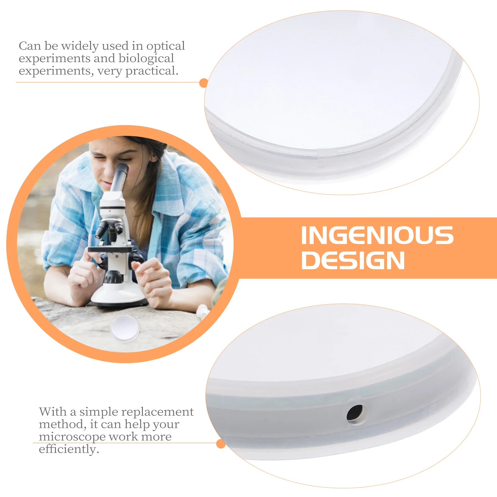 

2Pcs Microscope Reflector Mirror Replacement Parts High Definition Optical Reflecting Mirror for Biological Microscope