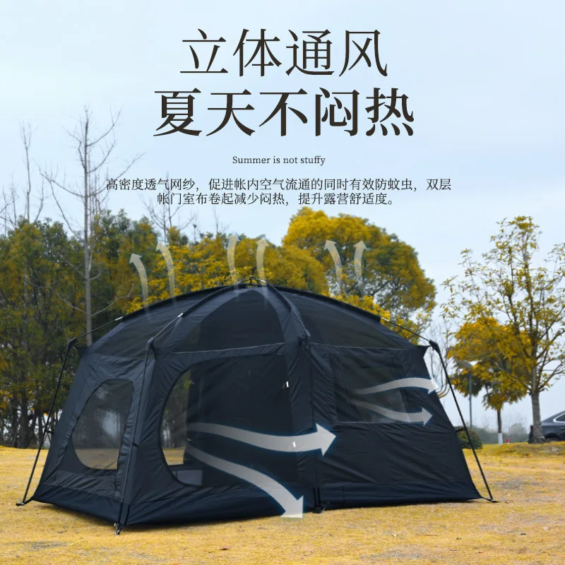 Camping Mid-Levels Roof Camping Picnic Portable Folding Tent Tent Two Rooms Three Doors Living Room