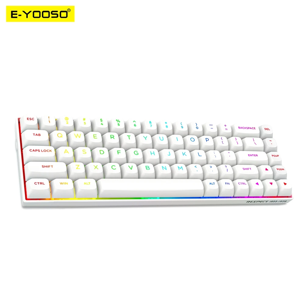 E-YOOSO Hz-68 RGB USB Mini 8K RT Mechanical Gaming Keyboard Magnetic Switch 68 Key Wired for Computer PC Laptop detachable cable