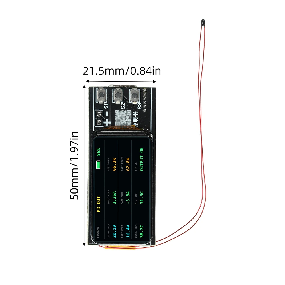 PD 140W 1,47-Zoll-Digitalanzeige Schnellladende Powerbank-Motherboard DIY-Kit 2-6S Lithium-Batterie Lade- und Entlademodul – Detail 11