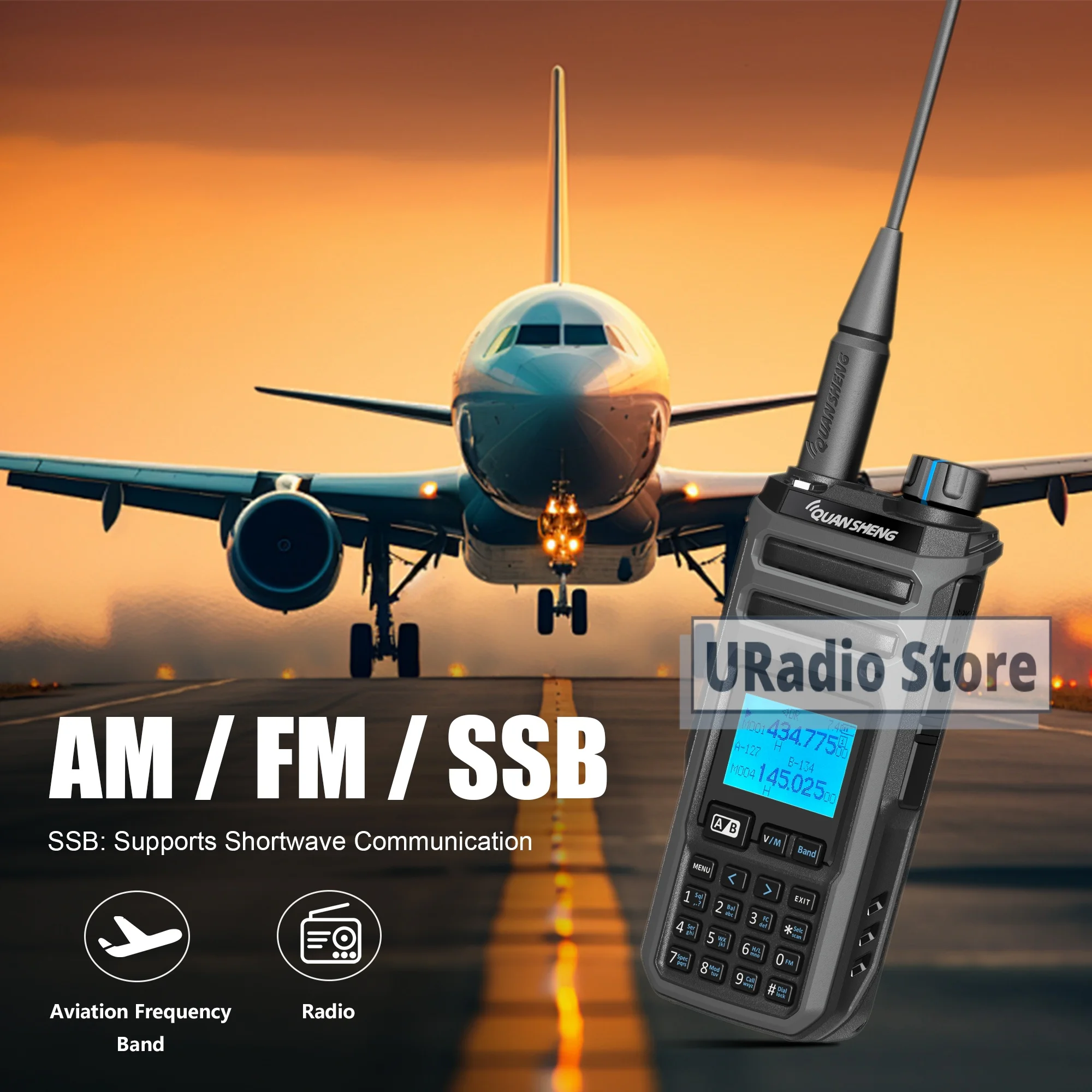 Quansheng TK11(5) Walkie Talkie 10W High Power Dual Receiving AM FM LSB CW 27MHz Multi Band Spectrum Analyzer Remote Kill Radio