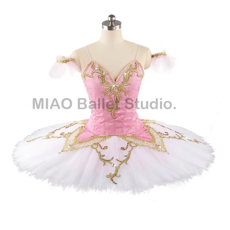 

Pink white Classical Ballet Tutus Costume for Girls Princess Aurora Platter Tutu Professional for YAGP costume 11 layers 0088