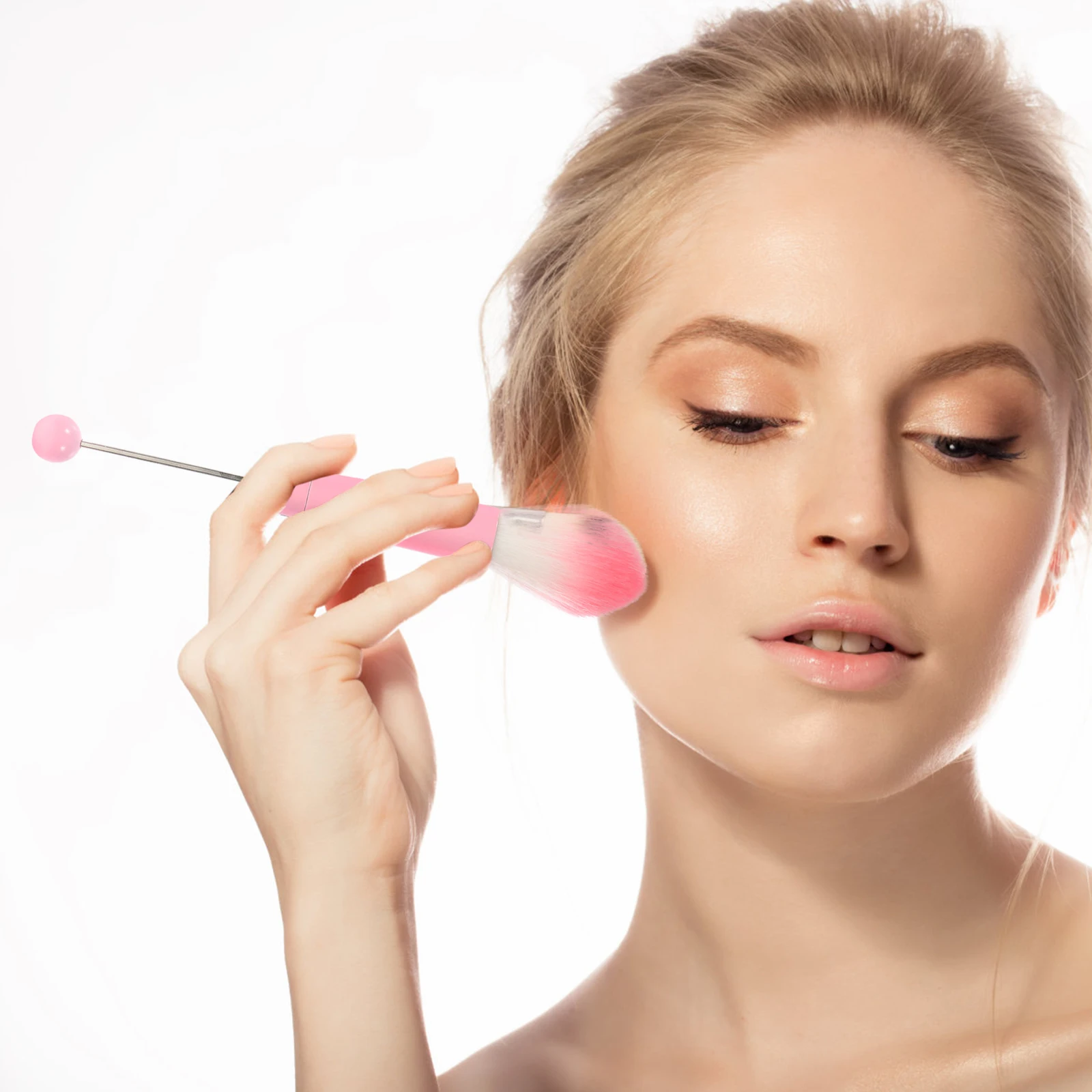 5 Pcs Foundation Brush Makeup Set Brushes for Girls Blush Cheeks Eye Kit Pink Face Miss