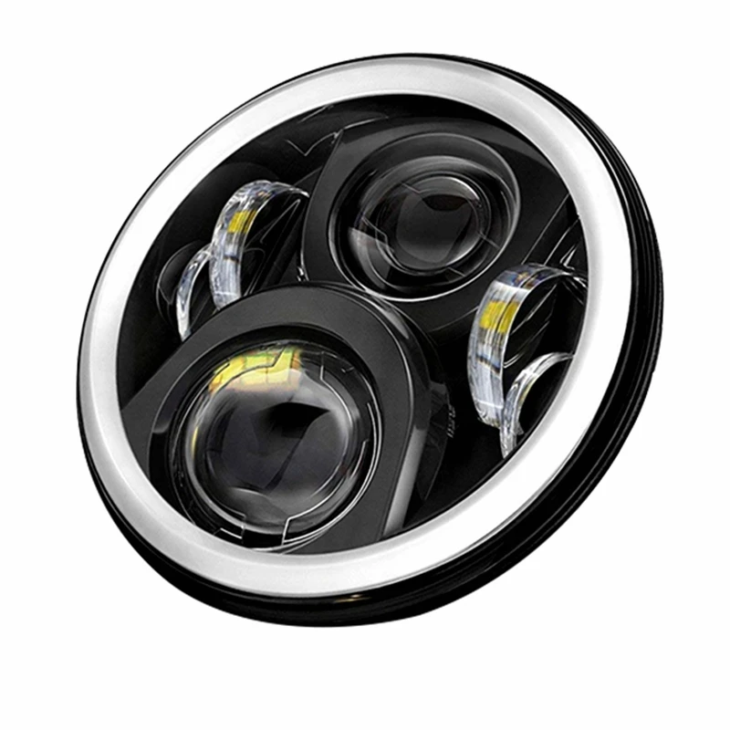 

Универсальная 7-дюймовая круглая светодиодная фара, гало, глаз, дневные ходовые огни, для кафе, Racer, Street Glide, Softail FLHX, для мотоцикла Honda, BMW