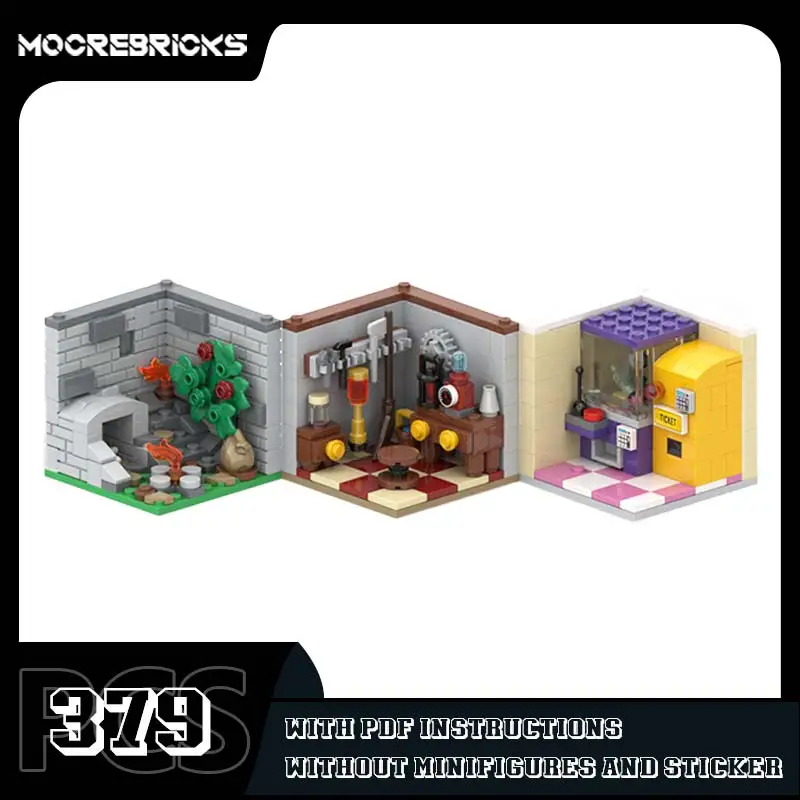 Seria 27 CMF Modularna Architektura DIY Klocki MOC Widok Ulicy Miejskiej Model Budynku Zestawy Zabawek do Składania Prezenty Urodzinowe