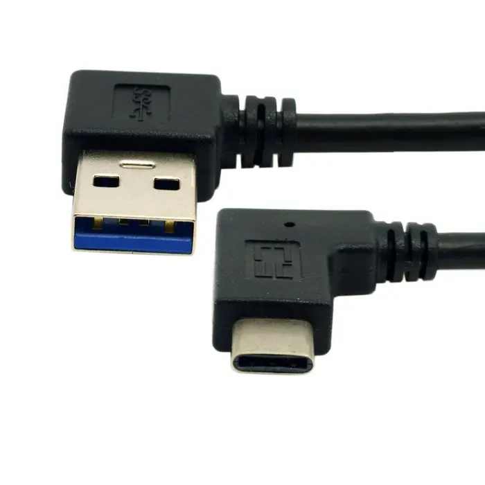 Реверсивный USB-кабель CYDZ 0,3 M, 3,1 Φ, под углом слева, 90 градусов, Мужской кабель для передачи данных для планшетов и планшетов