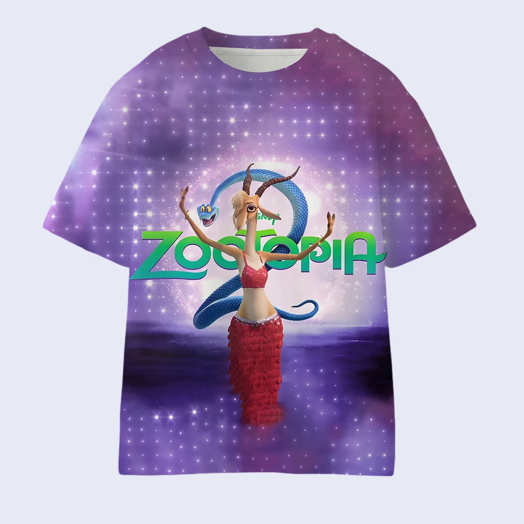 تي شيرت كاجوال للأطفال للصيف والخريف - طباعة ديزني زوتوبيا 2 غزال، ناعم وصديق للبشرة، مثالي للطبقات أو الملابس الخارجية #2
