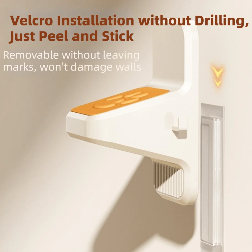 Self-Adhesive Shower Foot Rest Stable Platform Slip-Resistant Shower Foot Pedal Holder Wall Mounted Non-Drilling Foot Stool