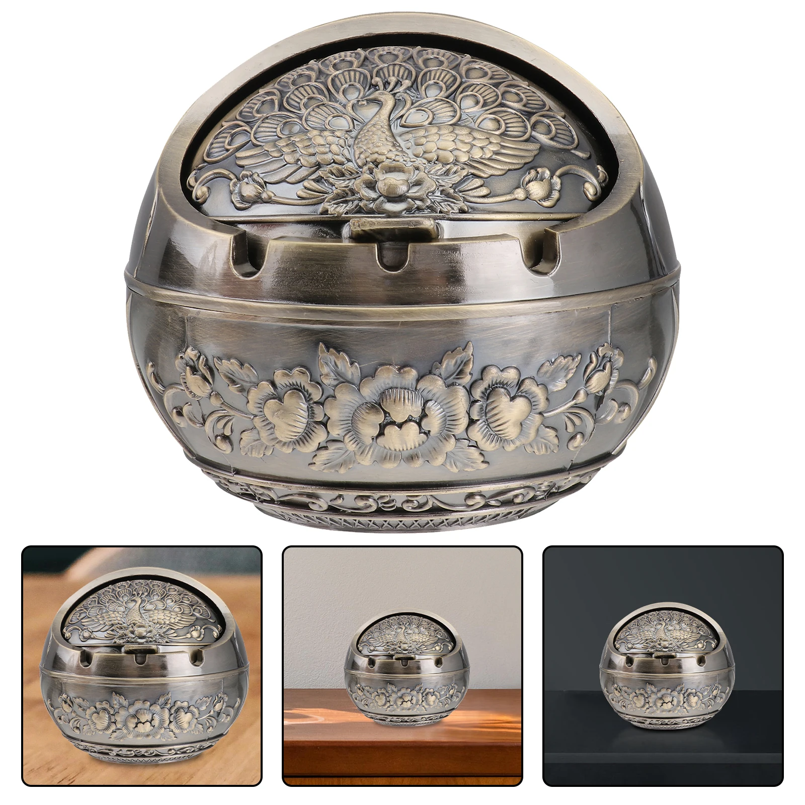 

Cigarette Butt Ashtray Storage Container Retro Decor Household Adornment Living Room Practical Desktop