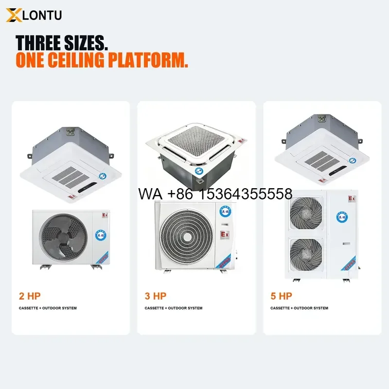 Wmwmnu for BFKG-T Explosion Proof Ceiling Cassette AC 5000W 12000W Cooling Heating Ex Db Ib Mb IIB T4 Gb for Industrial Room