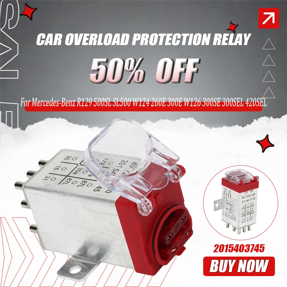 

For Mercedes-Benz R129 500SL SL500 W124 260E 300E W126 300SE 300SEL 420SEL Car Overload Protection Relay 2015403745 Replacement