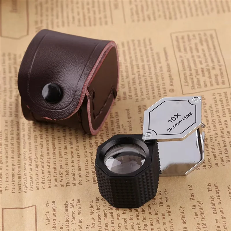 ABUH-New 10X Jewelery Loupe Hexagonal Portable Foldable Pocket Magnifier 20.5Mm Len Optical Magnifying Glass