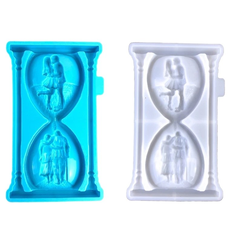 Couple Sand Timer Mold Hourglass Silicone Mould Exquisite Crystal Droplets Casting Molds for DIY Lover