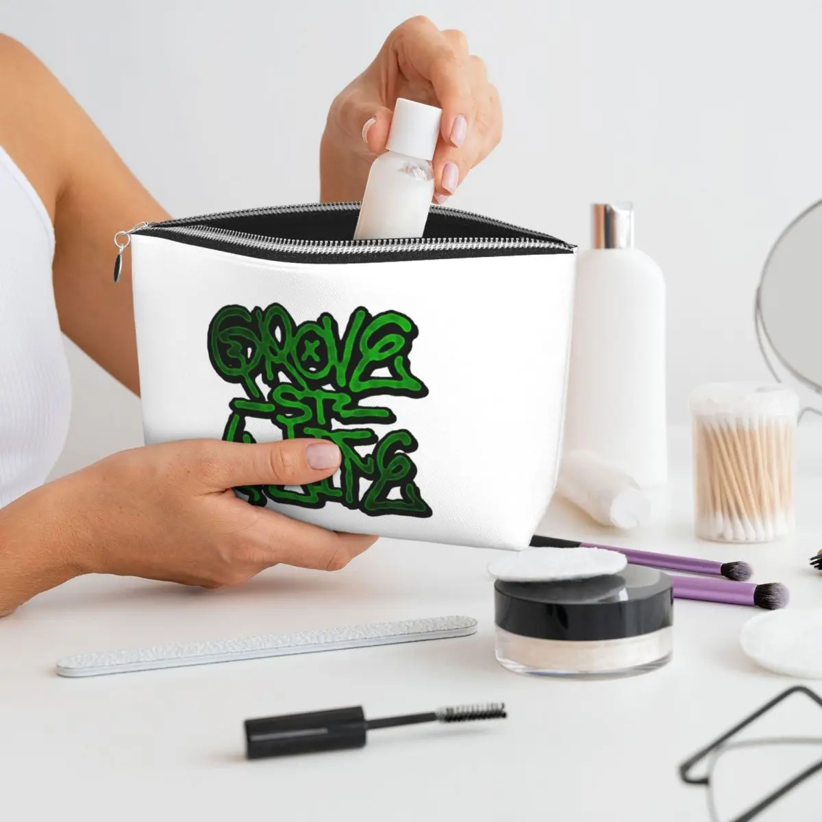 Harajuku Grove 4 Life GTA San Andreas (4) حقائب مستحضرات التجميل النسائية السفر ماكياج المنظم الحقيبة تخزين أدوات الزينة صندوق أدوات Dopp #5