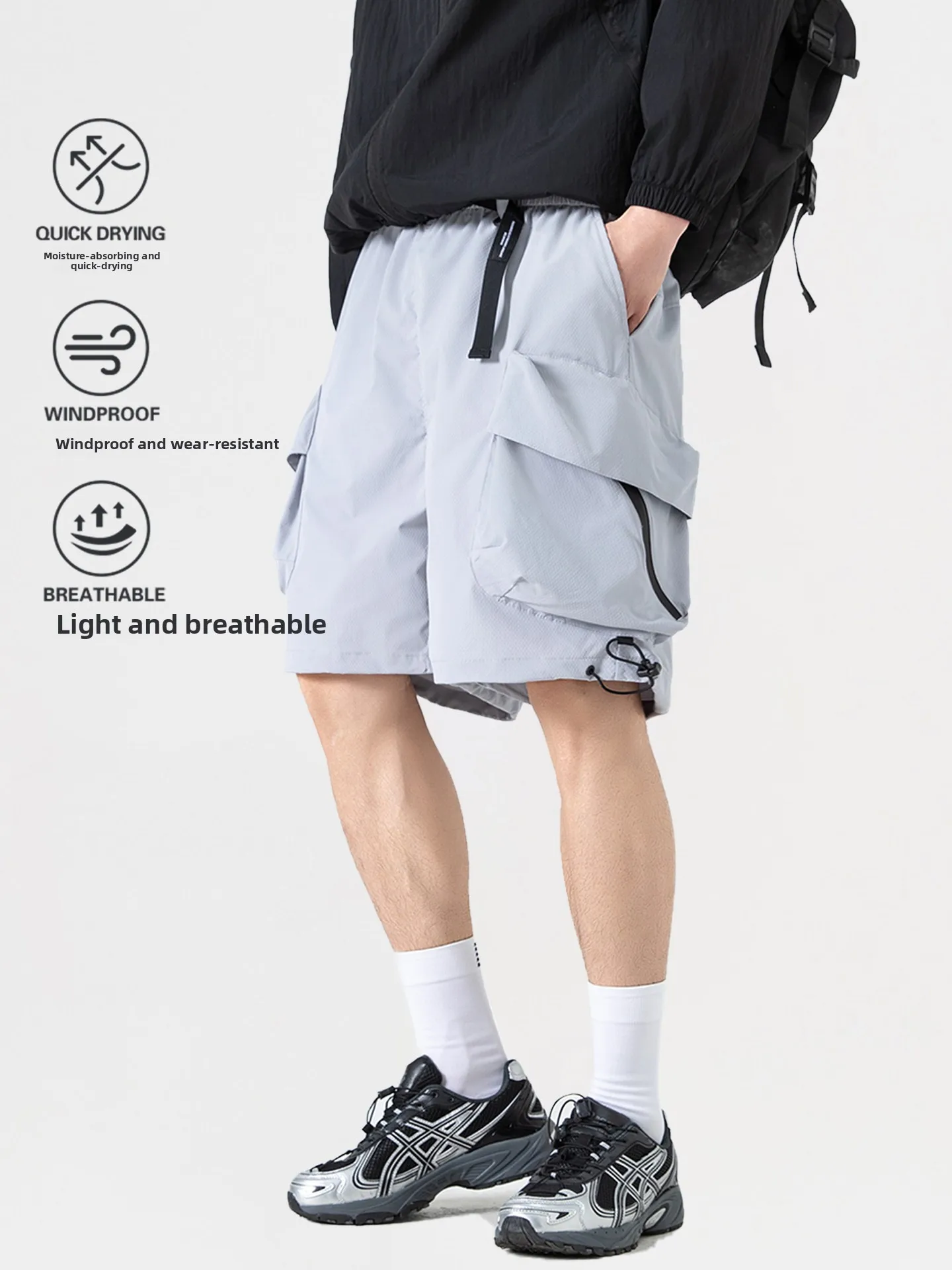 

Lightweight Outdoor Qui Dry Function Work orts Men's Summer Sports Breathable Loose Casual Five-Quarter Pants