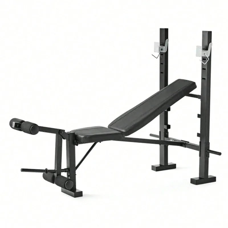 Standard Weight Benches Combo with Leg Press Rack - Home Gym Equipment Full Body Workout Fitness Bench