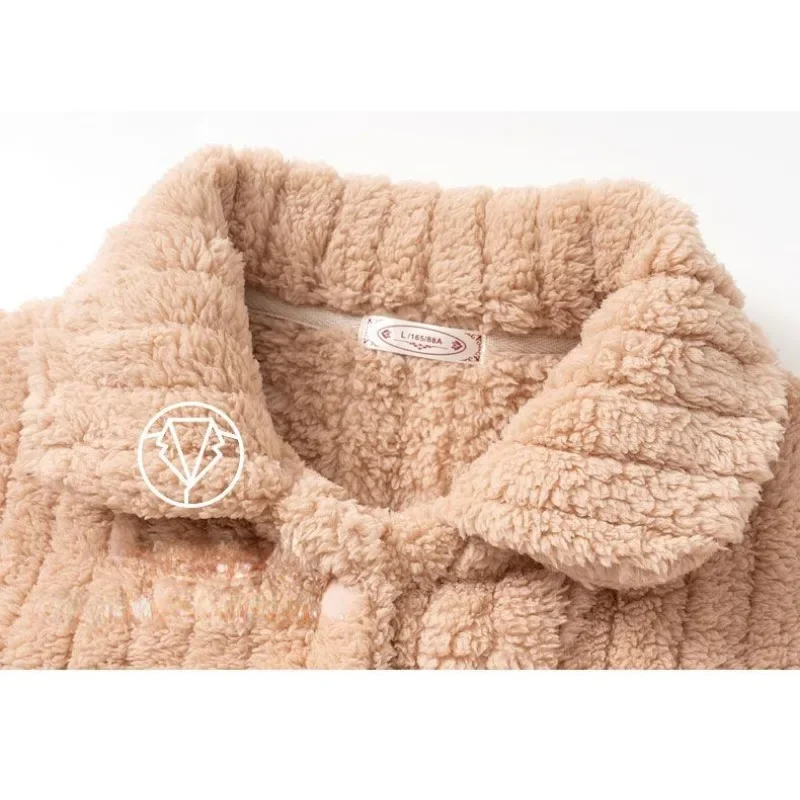 Nieuwe Flanellen Pyjama Vrouwen Herfst Winter Homewear Dik Koraal Fluwelen Loungewear Tweedelige Pakken Warm Vest Thuis Kleding