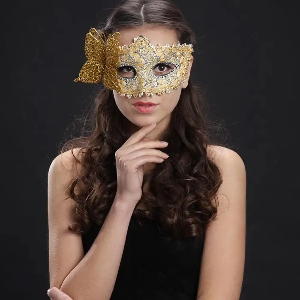 New Fashion Masquerade Mask Side Butterfly Half Face Mardi Gras Mask Venetian Party Party Makeup Ball Eye Mask