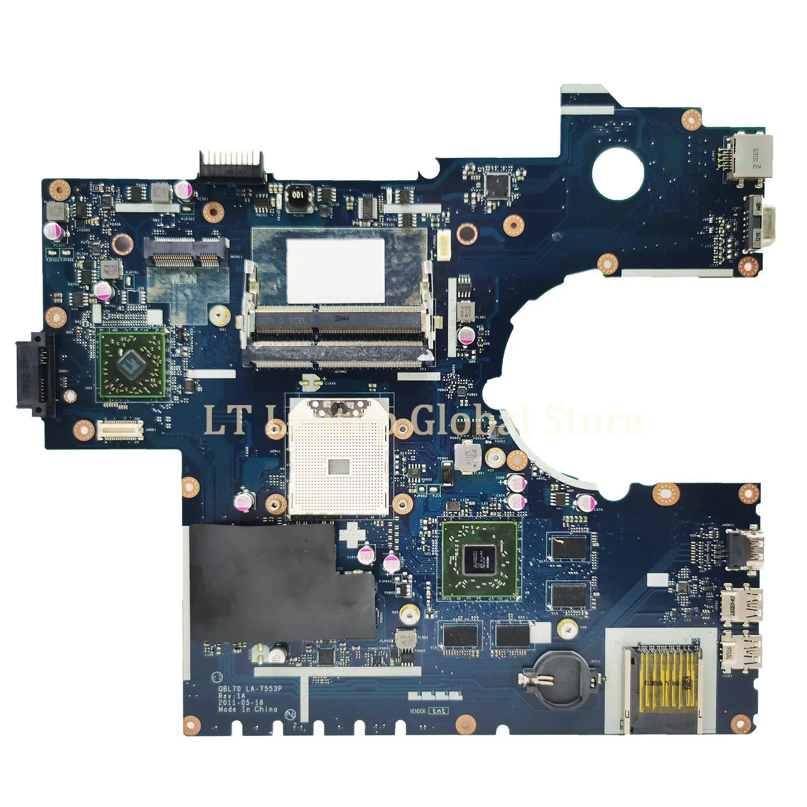 K73T Motherboard Laptop ASUS K73T K73TA X73T K73TK R73T QBL70 LA-7553P HD7670M Mainboard Laptop tes 100% OK