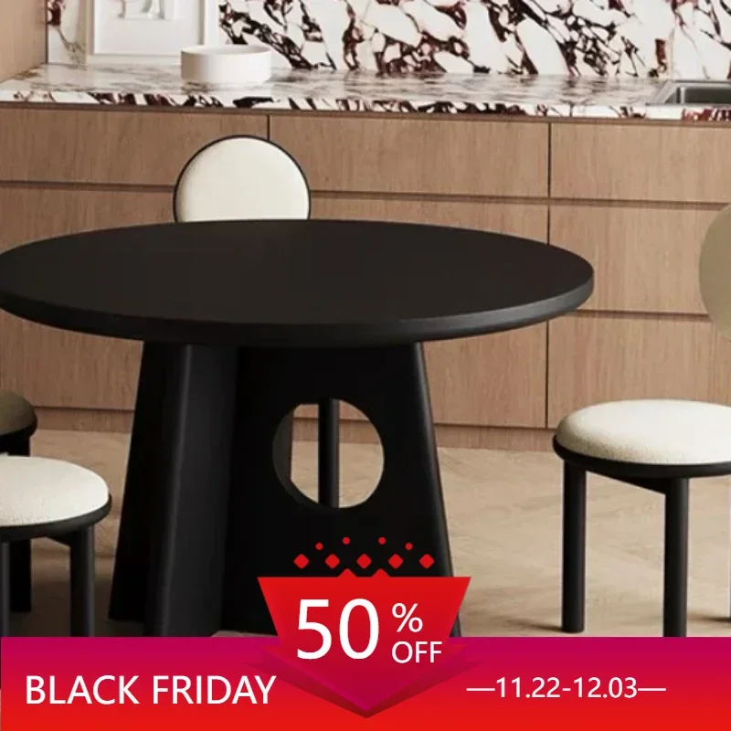 Round Dining Table Restaurant Tables Wash Expandable Sliding Black Side Bed Lift Top Type Tavolo Da Pranzo Kitchen Islands