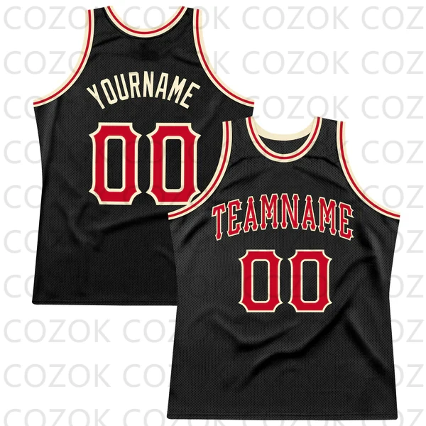 Custom Black Tellow Series Basketball Jersey Basketball Tank Tops O-neck for Men Personalized Team Unisex Top image 3