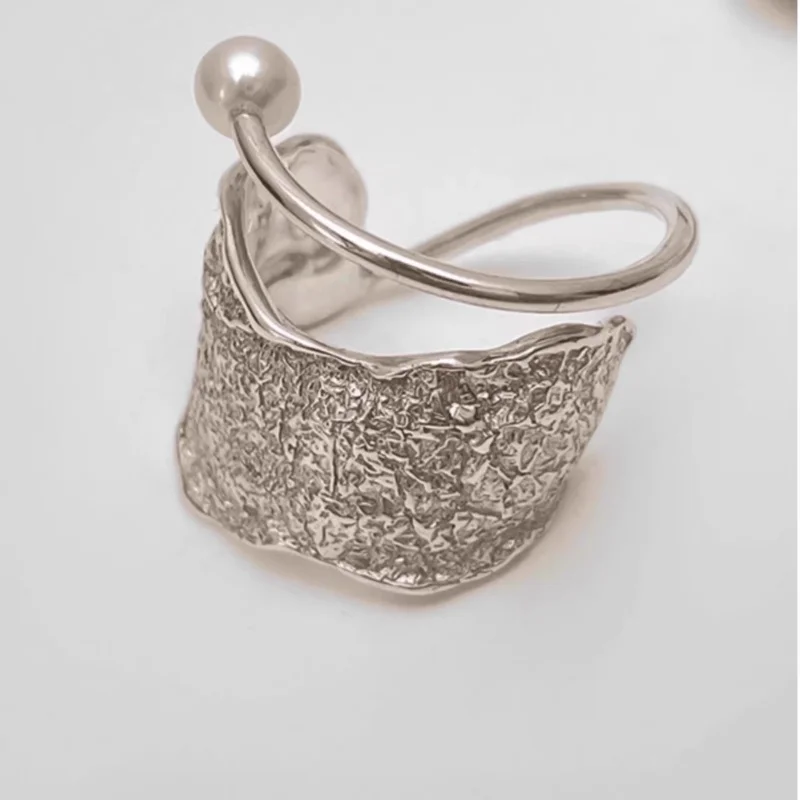 

925 Sterling Silver New Punk Fashion Design Rings Set for Women Handmade Pearl Female Jewelry Gift Party Accessory