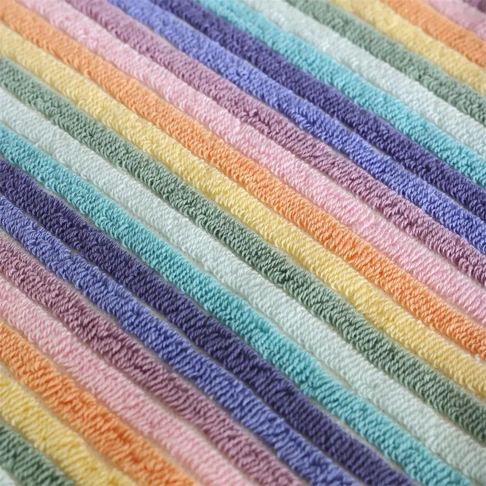 Rainbow 3D Knotted Combed Cotton Towels Soft Striped Towel Tassel Face Towels Body Wrap Absorbent Bath Towel Weak Twist Cotton