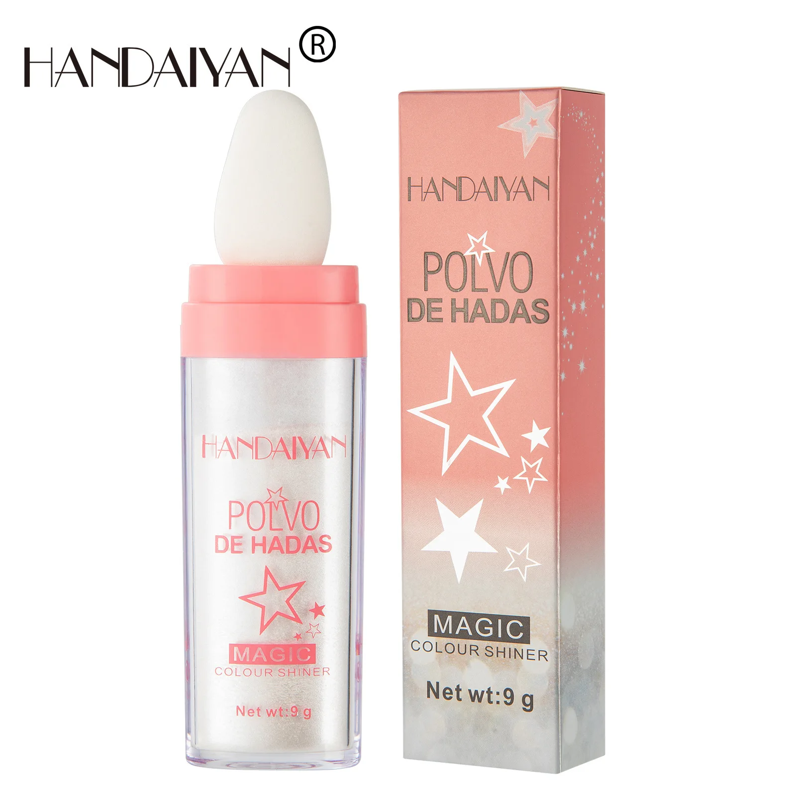 Handaiyan Shimmer Fairy Powder White Loose Highlighter Face Body Glitter Wand Makeup Bronzer Illuminator polvo de hada Cosmetic