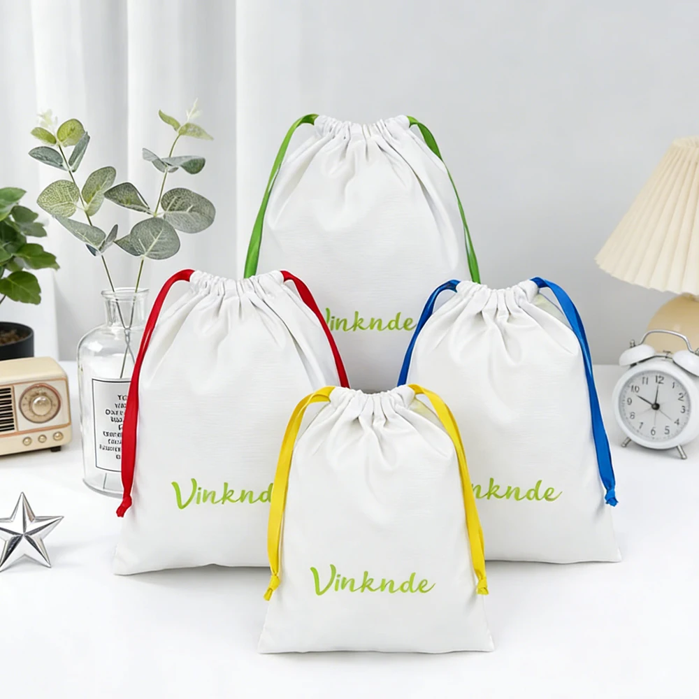 

100Pcs/Lot 8x10cm Custom Logo Printed Gift Canvas Cotton Bags Jewelry Makeup Cotton Packing for Gift Dust Ribbon Drawstring Bag