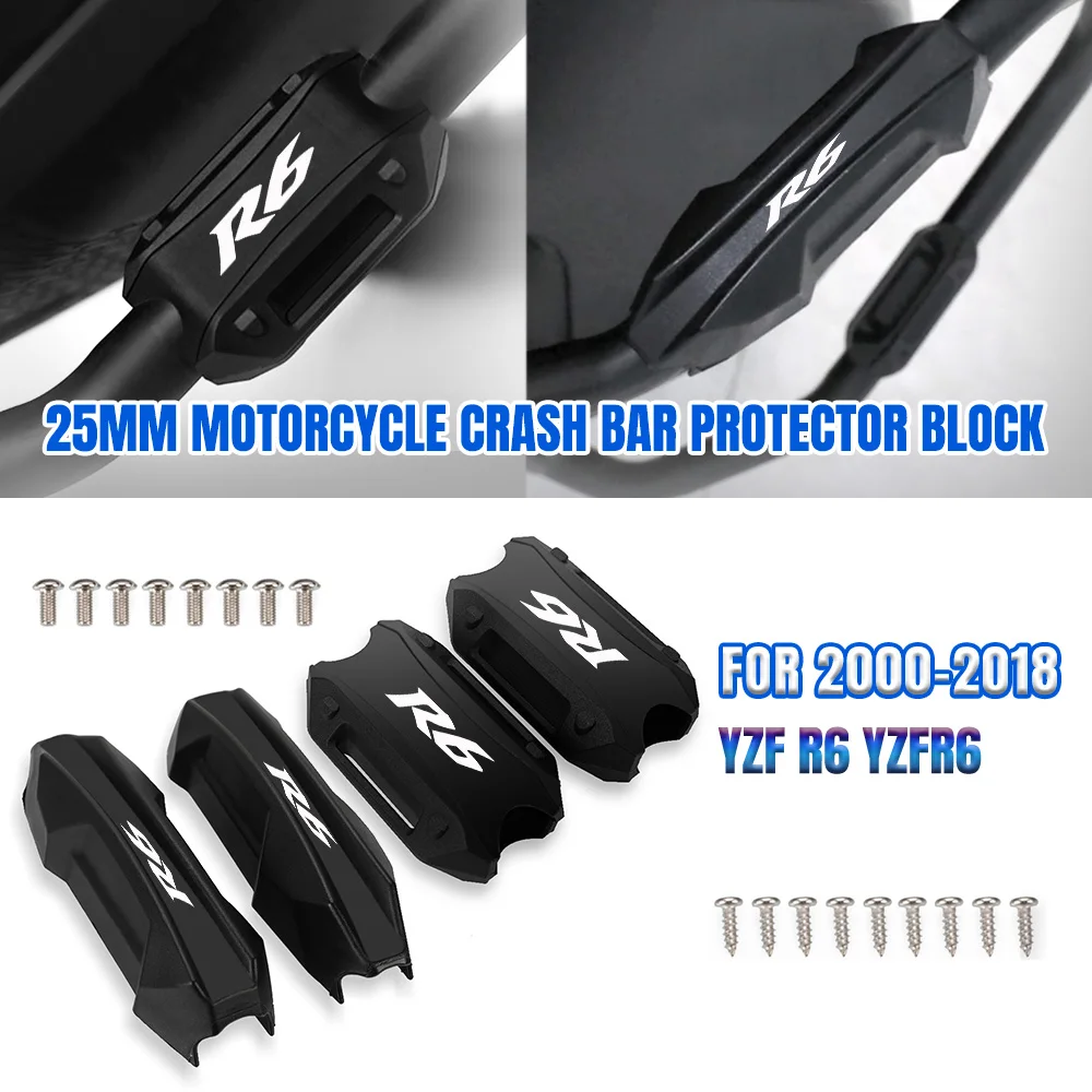 

Motorcycle Bumper Engine Guard 25MM Protector Block Crash Bar Decorative For Yamaha YZF-R6 YZF R6 YZFR6 2000-2019 2020 2021 2018