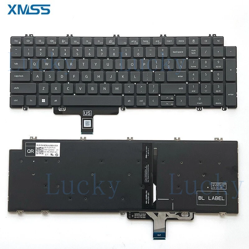 

f New for Dell Latitude 5520 5521 Precision 3560 3561 0N7N16 US Keyboard Backlit